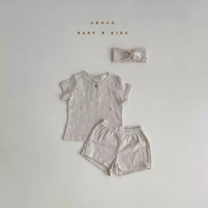 Choco bebe - Korean Baby Fashion - #babylifestyle - Summer Wasywear Tee Pants Hairband Set - 2