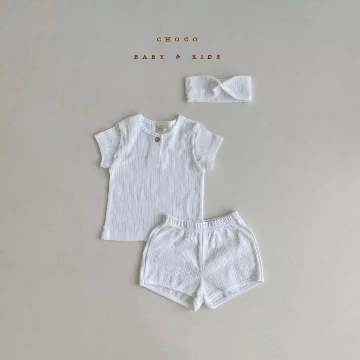 Choco bebe - Korean Baby Fashion - #babyoninstagram - Summer Wasywear Tee Pants Hairband Set - 3