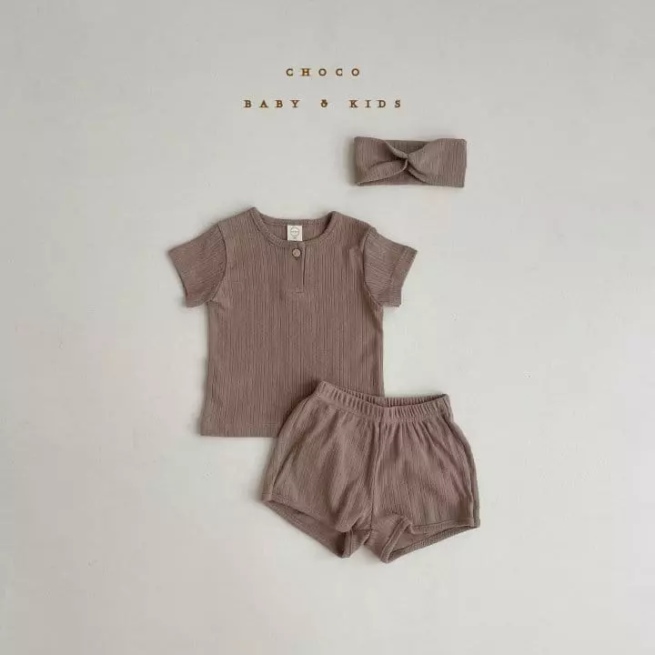 Choco bebe - Korean Baby Fashion - #babyoninstagram - Summer Wasywear Tee Pants Hairband Set - 4