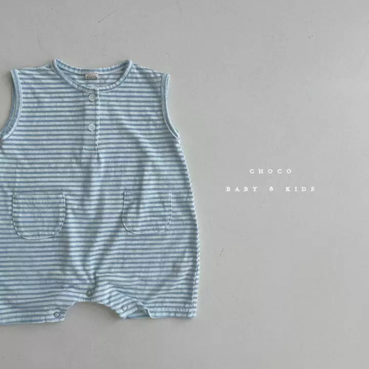 Choco bebe - Korean Baby Fashion - #babywear - Stripes Pocket Bodysuit - 4
