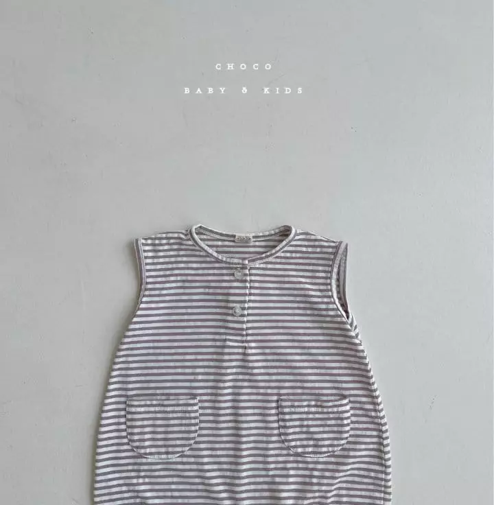 Choco bebe - Korean Baby Fashion - #onlinebabyshop - Stripes Pocket Bodysuit - 5