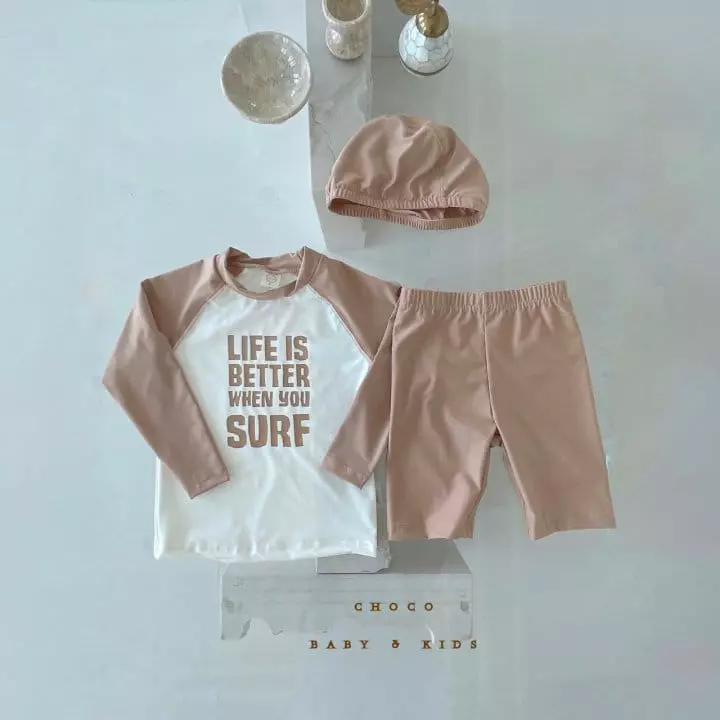 Choco bebe - Korean Children Fashion - #fashionkids - Rashguard Top Bottom Set