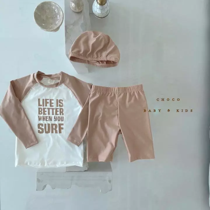 Choco bebe - Korean Children Fashion - #kidsshorts - Rashguard Top Bottom Set - 2