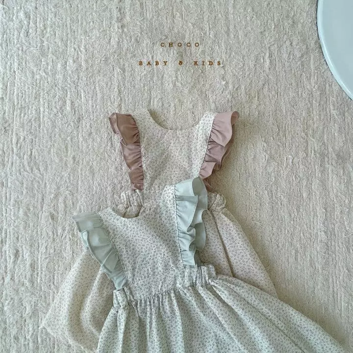 Choco bebe - Korean Children Fashion - #kidsstore - Burbena Frill Sleeveless One-piece - 4