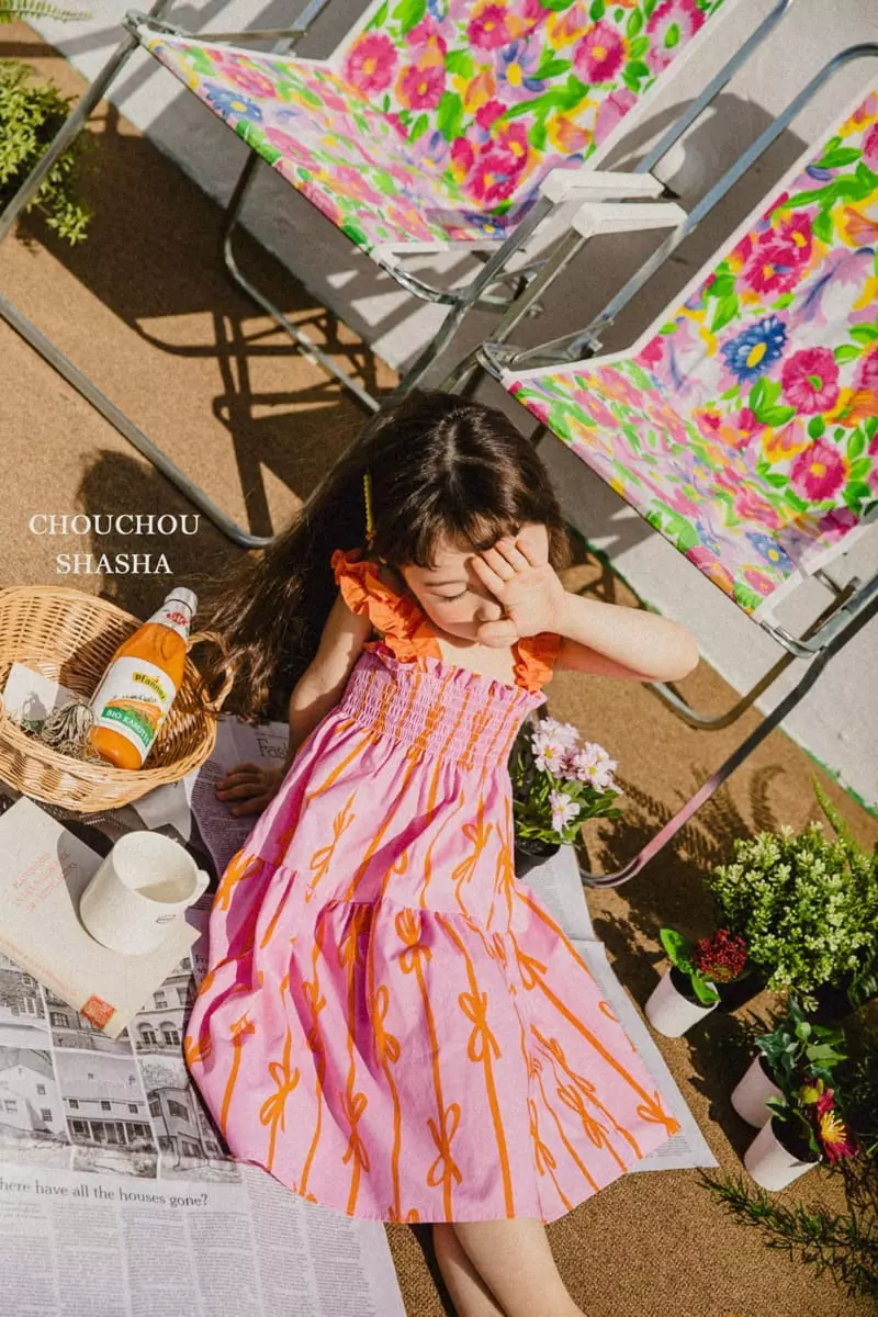 Chouchou Shasha - Korean Children Fashion - #childofig - Ribbon One-piece - 6