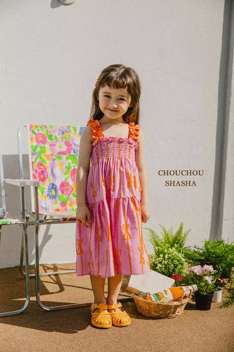 Chouchou Shasha - Korean Children Fashion - #designkidswear - Ribbon One-piece - 8