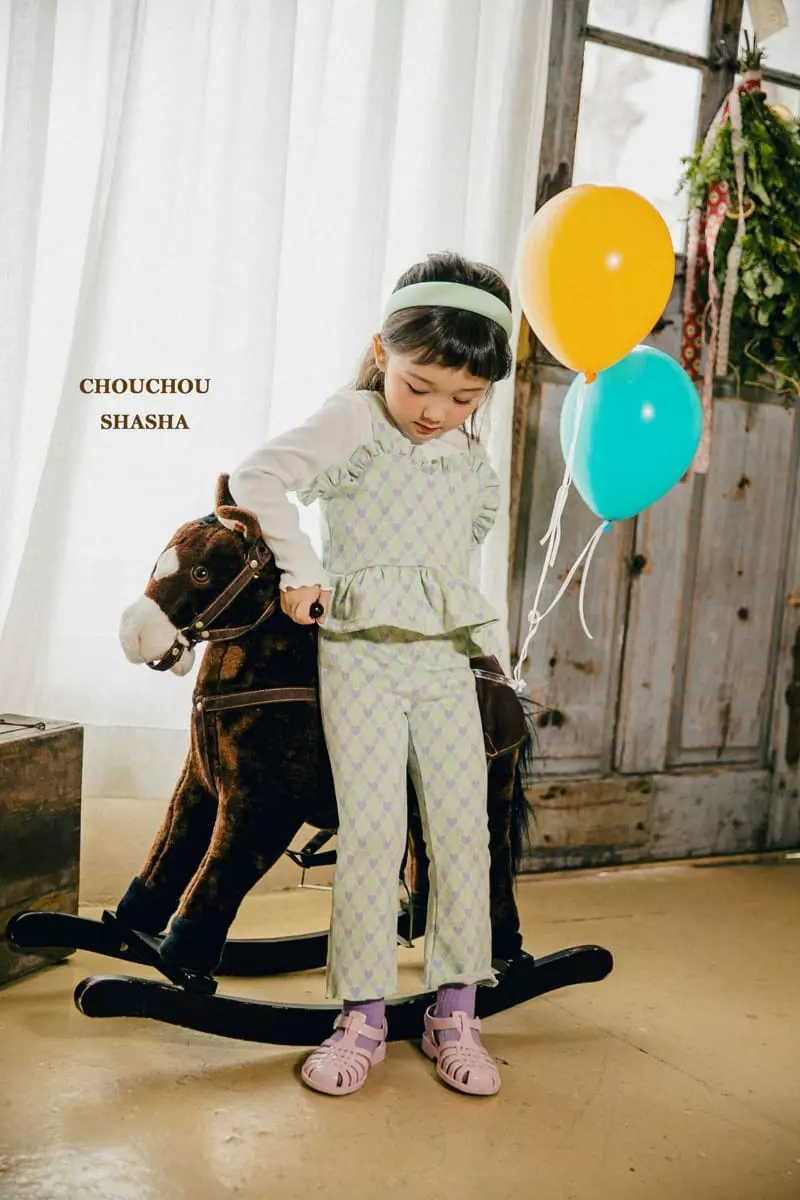 Chouchou Shasha - Korean Children Fashion - #fashionkids - Heart Top Bottom Set - 6