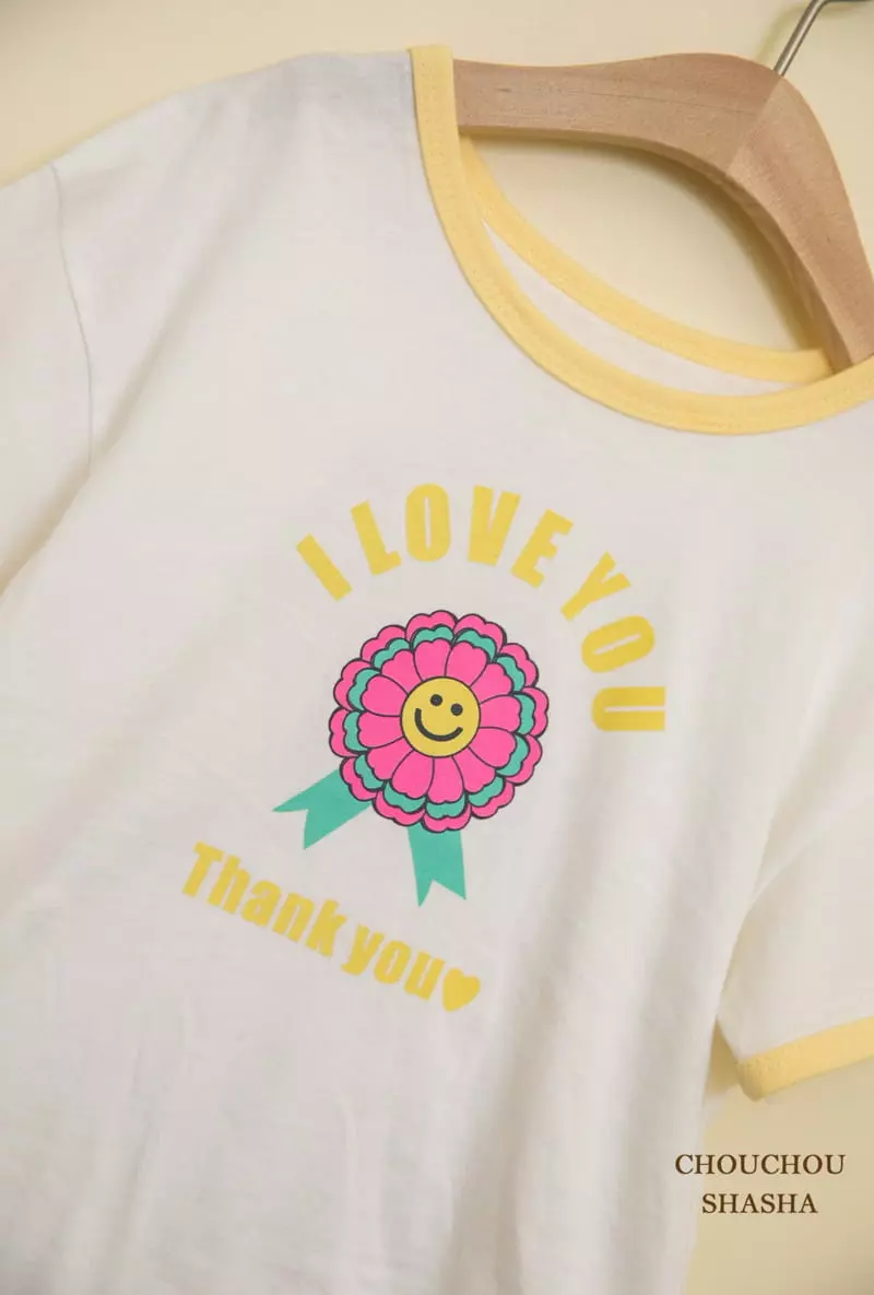 Chouchou Shasha - Korean Children Fashion - #kidsshorts - Thank You Tee