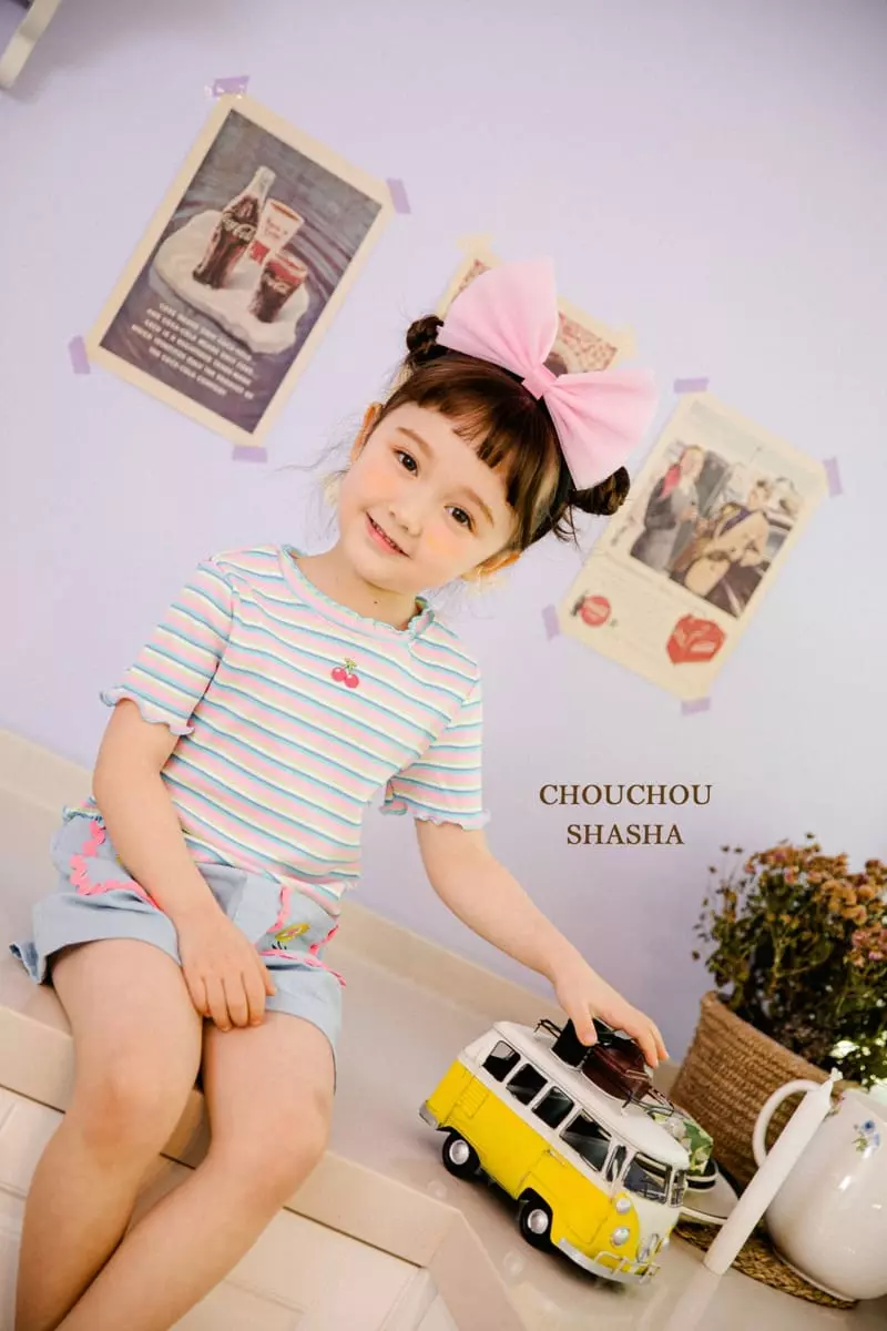Chouchou Shasha - Korean Children Fashion - #kidsshorts - Sunny Tee - 5