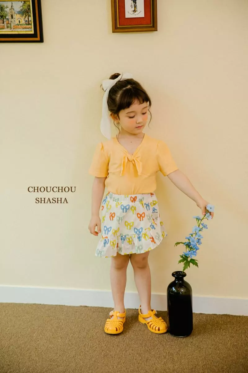 Chouchou Shasha - Korean Children Fashion - #kidsstore - Ribbon Tee - 8