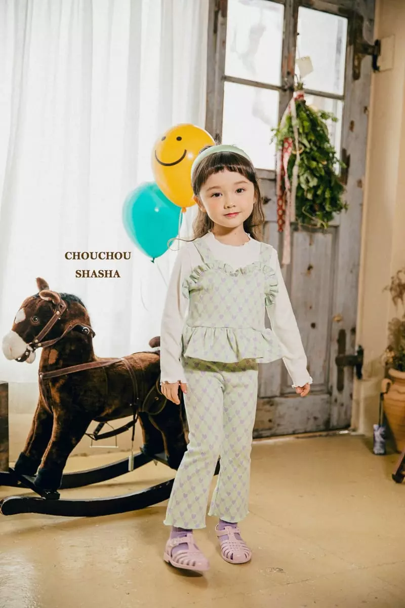 Chouchou Shasha - Korean Children Fashion - #kidzfashiontrend - Heart Top Bottom Set - 9