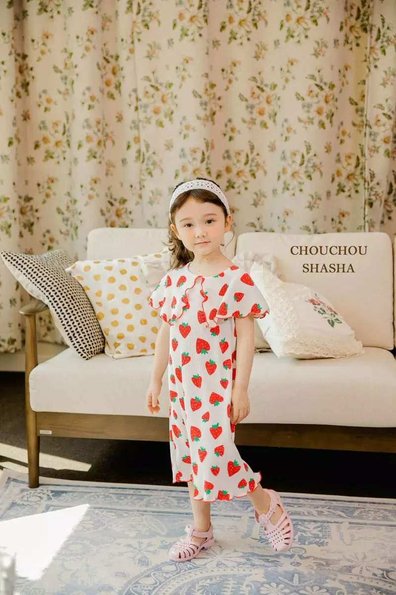 Chouchou Shasha - Korean Children Fashion - #magicofchildhood - Berry One-piece - 3