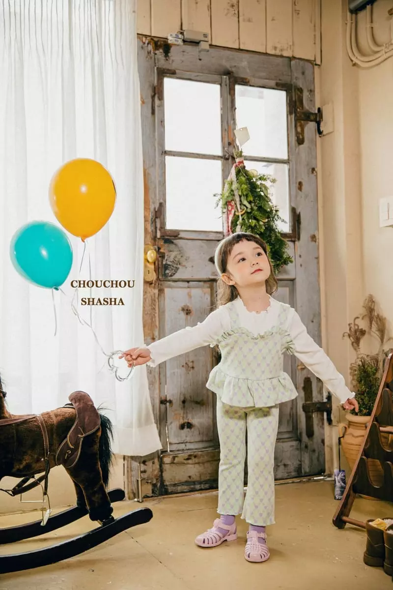 Chouchou Shasha - Korean Children Fashion - #magicofchildhood - Heart Top Bottom Set - 12