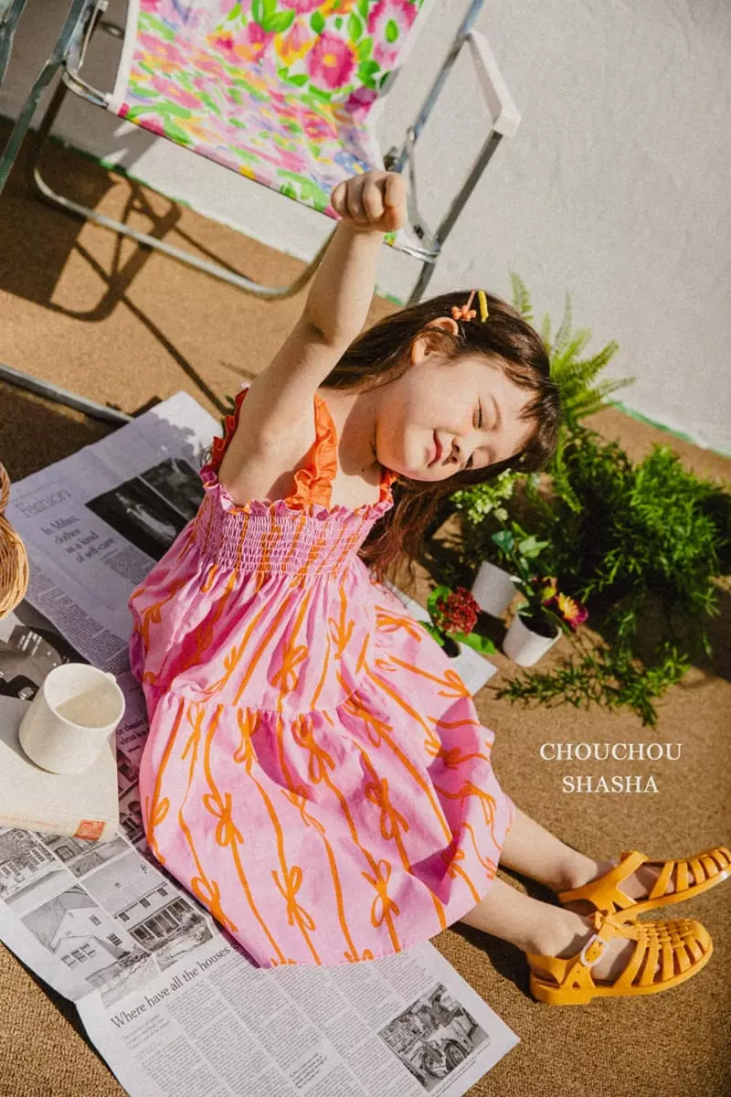 Chouchou Shasha - Korean Children Fashion - #todddlerfashion - Ribbon One-piece - 3