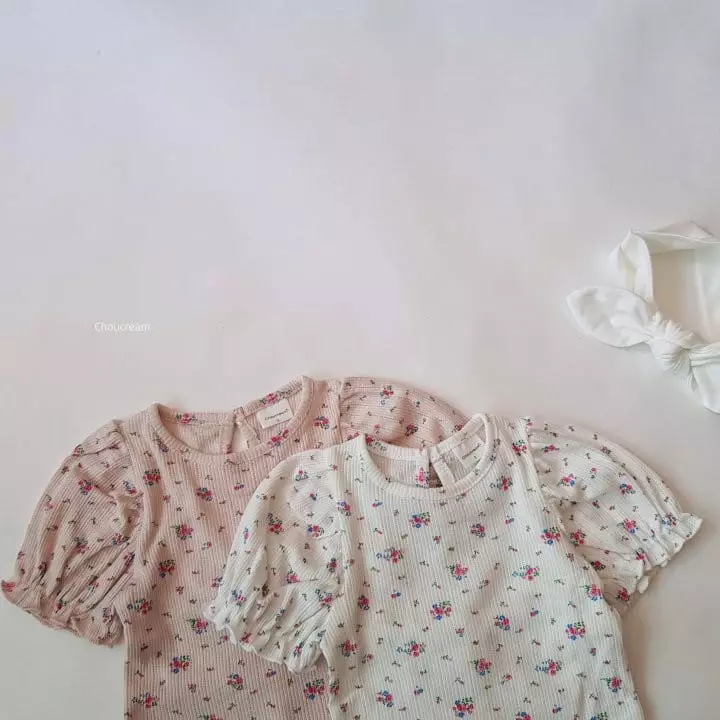 Choucream - Korean Baby Fashion - #babyboutique - Puff Flower Easywear