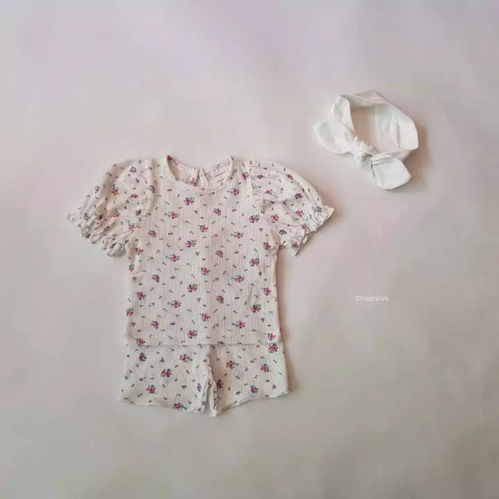 Choucream - Korean Baby Fashion - #babyboutiqueclothing - Puff Flower Easywear - 2