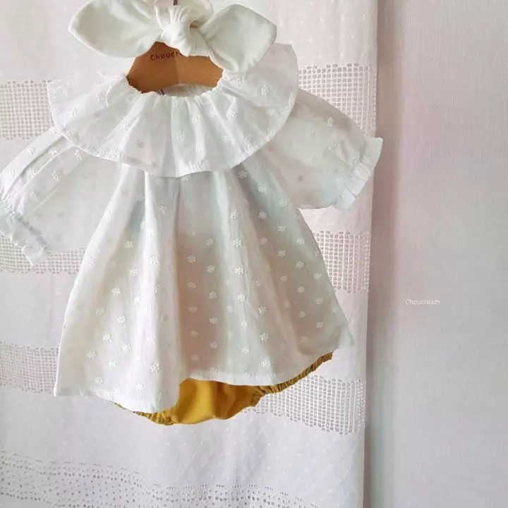Choucream - Korean Baby Fashion - #babyclothing - Flower Embroidery Frill Blouse - 12