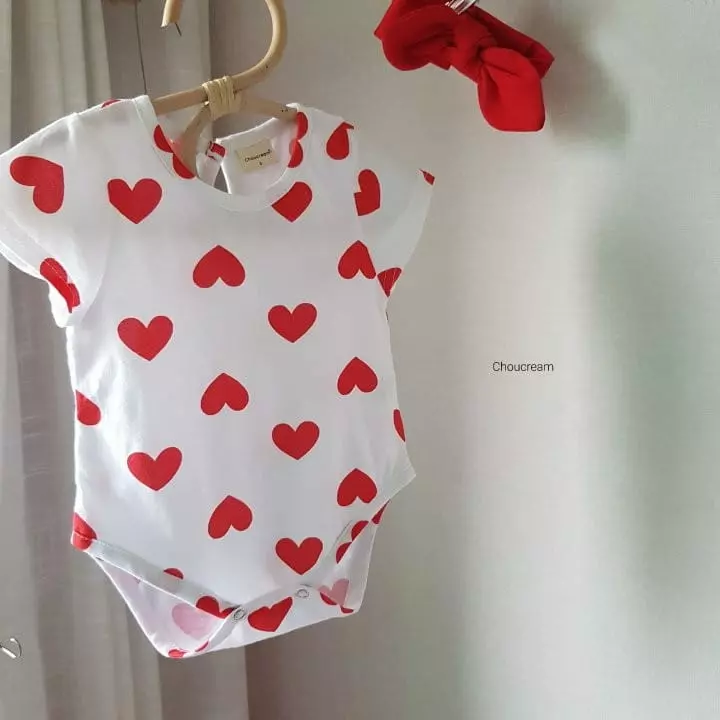 Choucream - Korean Baby Fashion - #babyclothing - Heart Bodysuit - 8