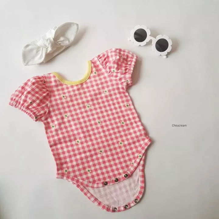 Choucream - Korean Baby Fashion - #babyclothing - Check Ballet Bodysuit - 3