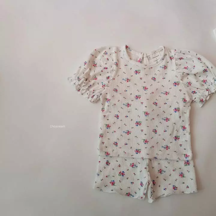 Choucream - Korean Baby Fashion - #babyclothing - Puff Flower Easywear - 3