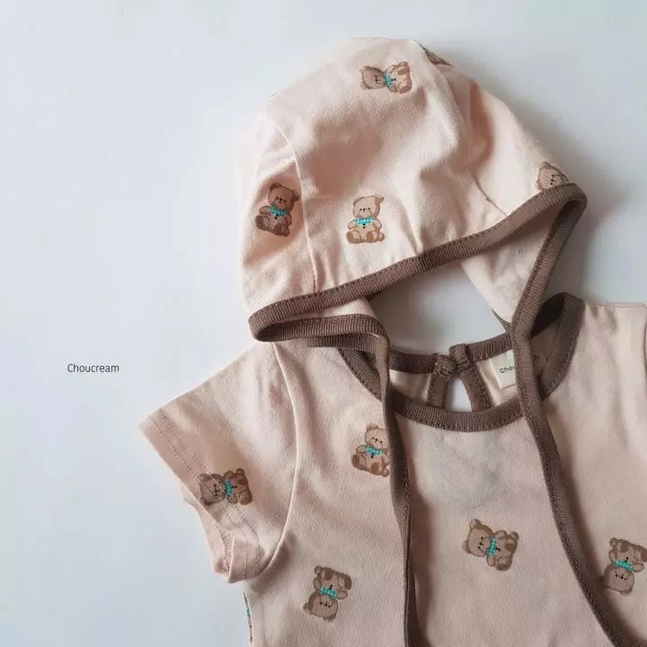 Choucream - Korean Baby Fashion - #babyfashion - Baby Bear Bonnet Bodysuit - 8
