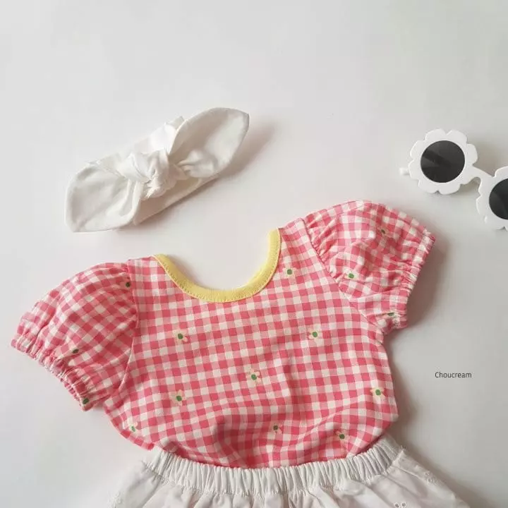 Choucream - Korean Baby Fashion - #babyclothing - Check Ballet Bodysuit - 4