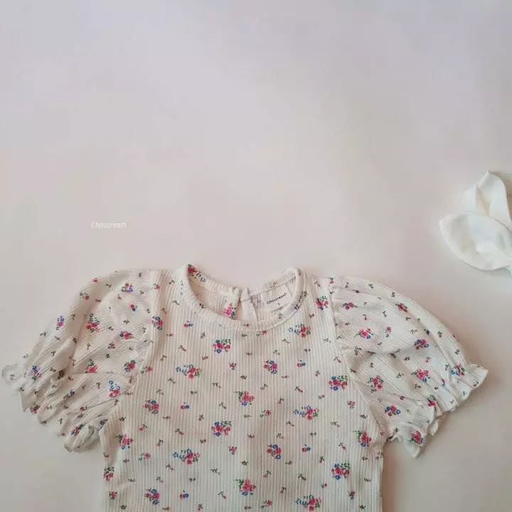 Choucream - Korean Baby Fashion - #babyclothing - Puff Flower Easywear - 4