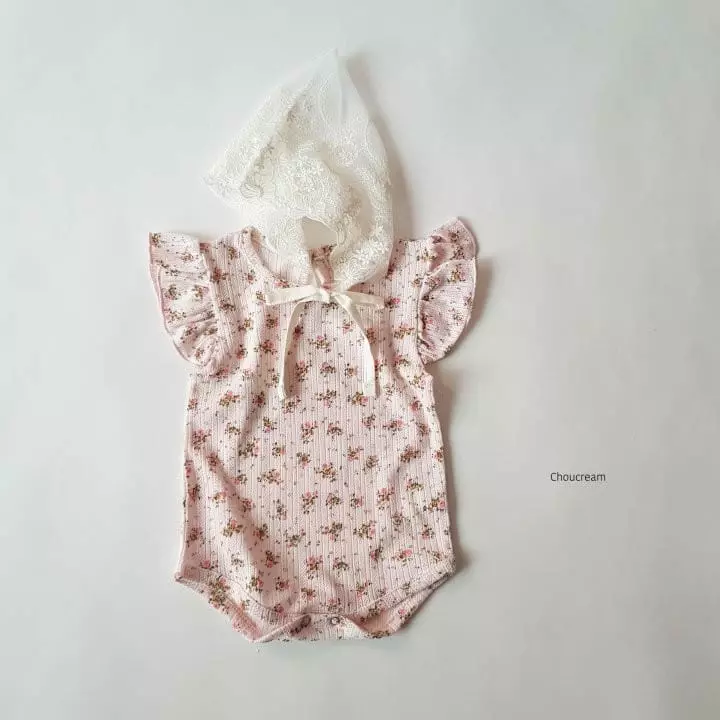Choucream - Korean Baby Fashion - #babyfever - Eyelet Flower Bodysuit - 6