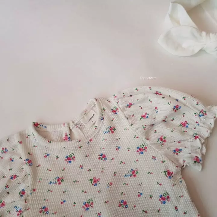 Choucream - Korean Baby Fashion - #babyfever - Puff Flower Easywear - 5