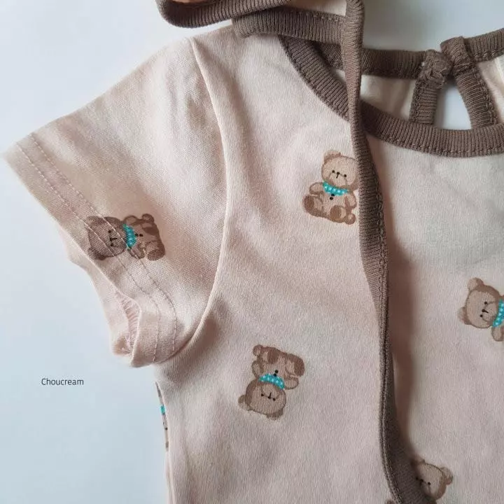 Choucream - Korean Baby Fashion - #babygirlfashion - Baby Bear Bonnet Bodysuit - 10