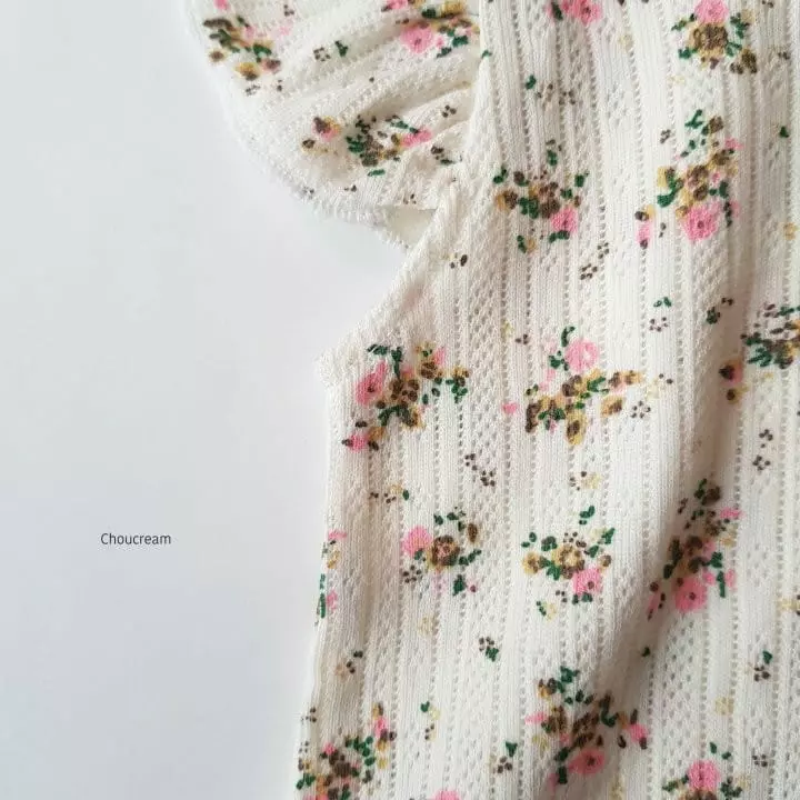 Choucream - Korean Baby Fashion - #babygirlfashion - Eyelet Flower Bodysuit - 7