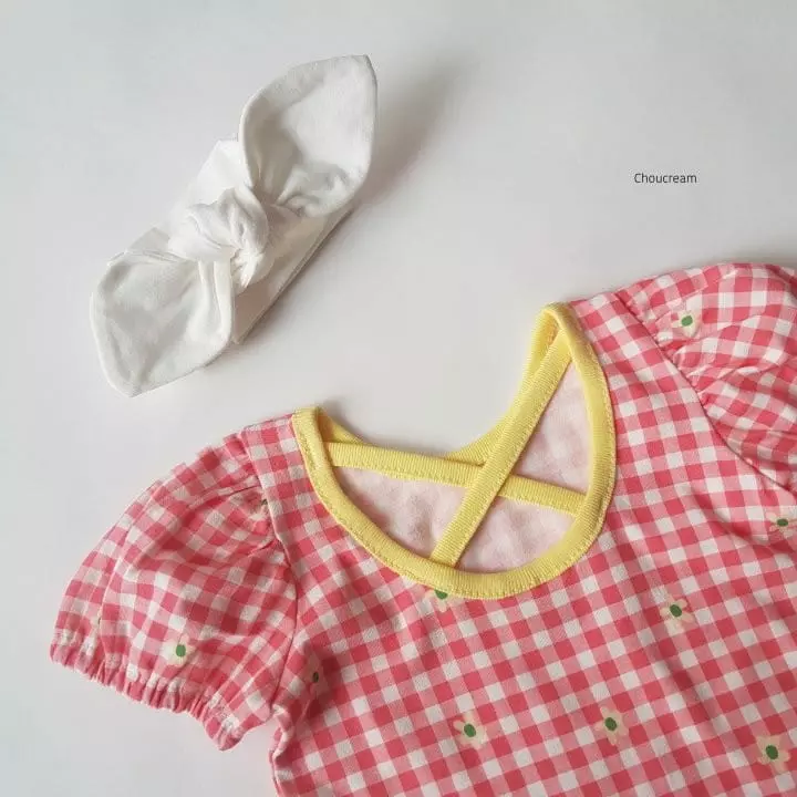 Choucream - Korean Baby Fashion - #babygirlfashion - Check Ballet Bodysuit - 6