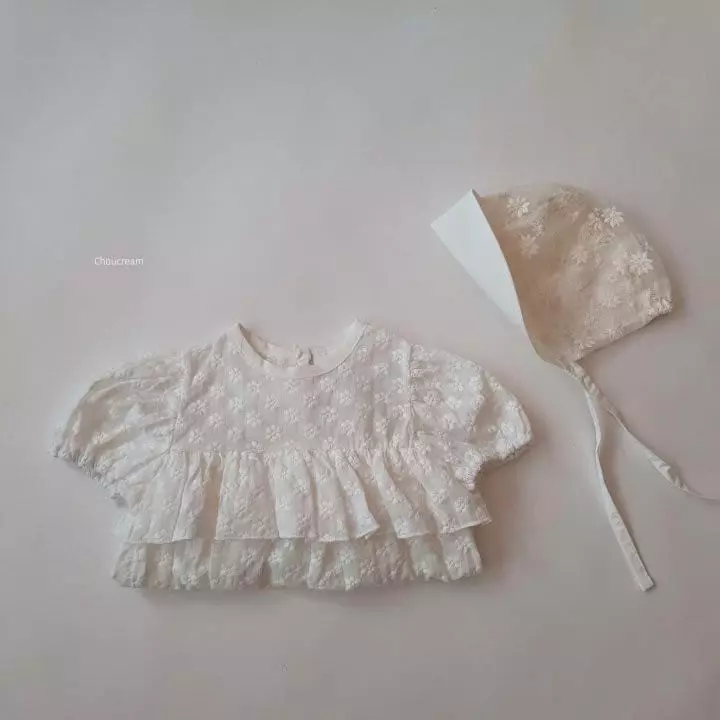 Choucream - Korean Baby Fashion - #babygirlfashion - Embroidery Lace Bodysuit