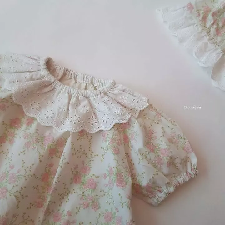 Choucream - Korean Baby Fashion - #babygirlfashion - Rose Bonnet Bodysuit - 7