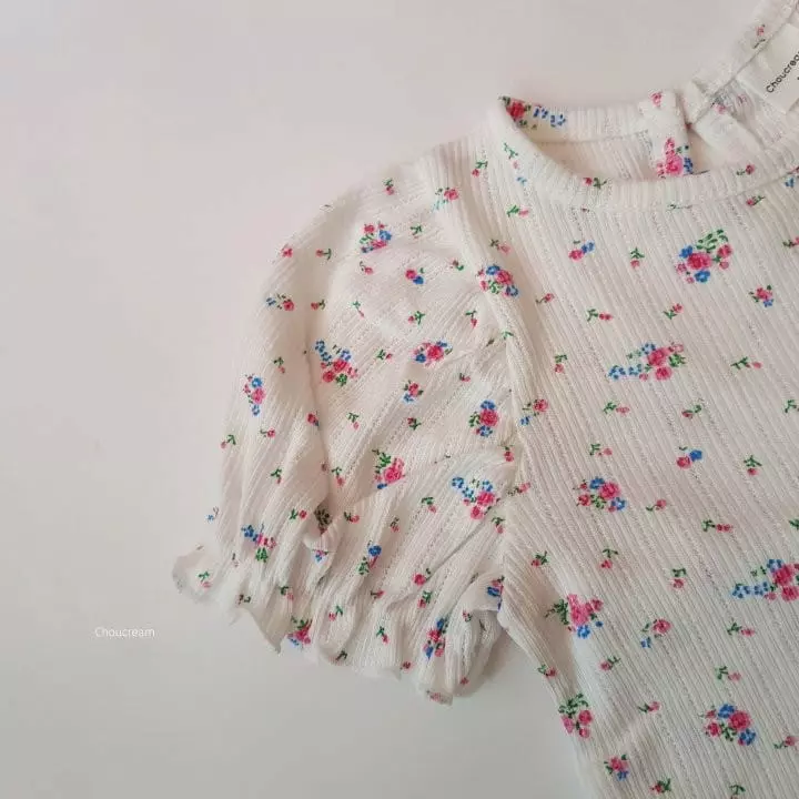 Choucream - Korean Baby Fashion - #babygirlfashion - Puff Flower Easywear - 6