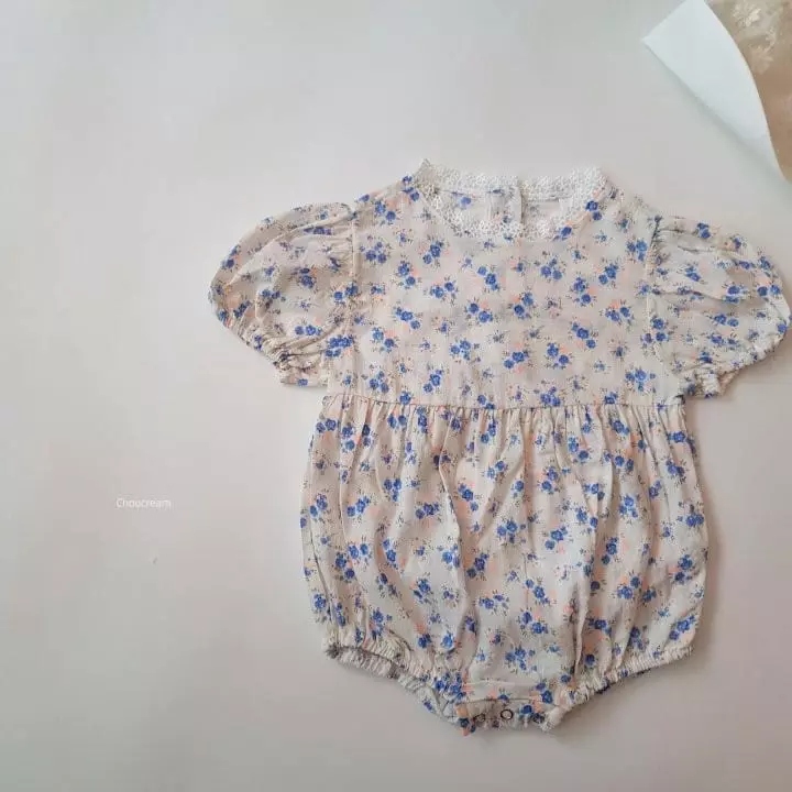 Choucream - Korean Baby Fashion - #babylifestyle - Blue Rose Bodysuit - 3