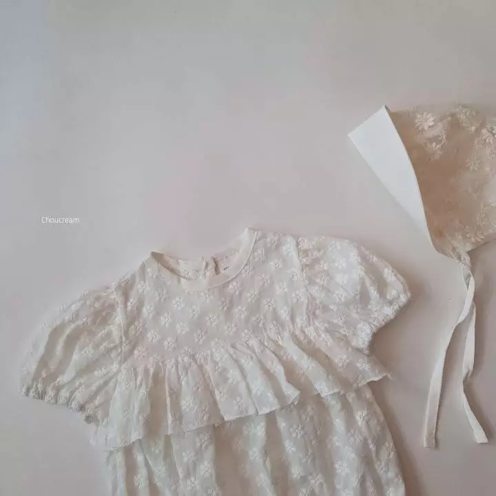Choucream - Korean Baby Fashion - #babyoninstagram - Embroidery Lace Bodysuit - 3