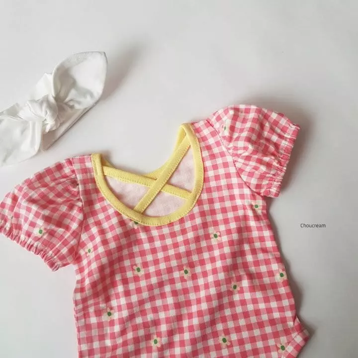 Choucream - Korean Baby Fashion - #babyootd - Check Ballet Bodysuit - 9