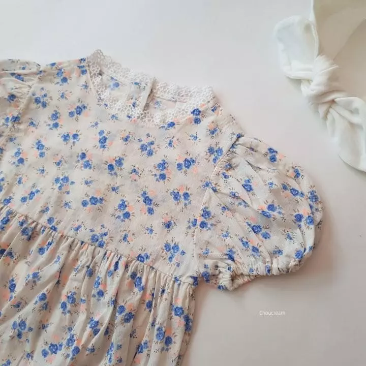 Choucream - Korean Baby Fashion - #babyootd - Blue Rose Bodysuit - 5