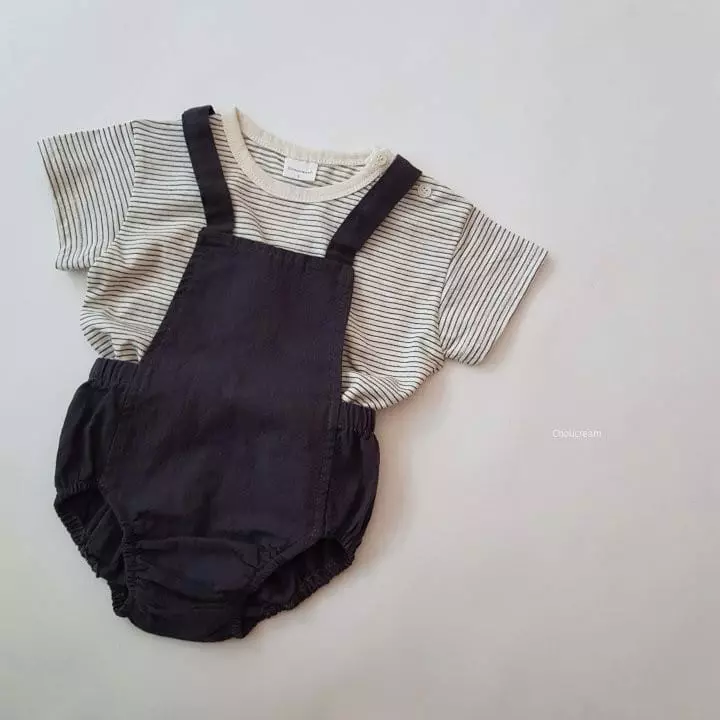Choucream - Korean Baby Fashion - #babyoutfit - Bebe Dungarees Bodydsuit - 2