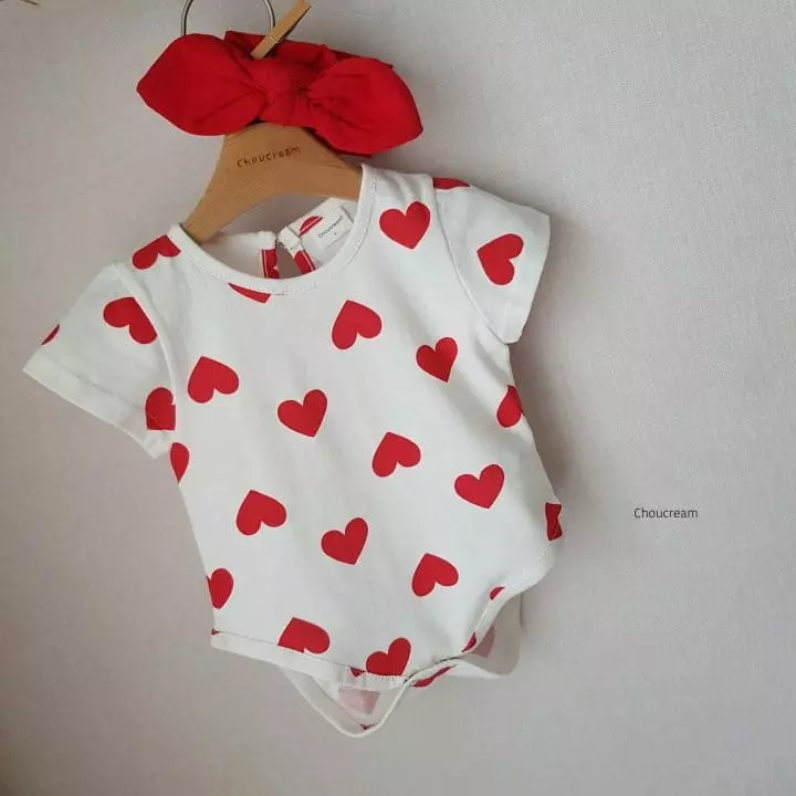 Choucream - Korean Baby Fashion - #babyoutfit - Heart Bodysuit