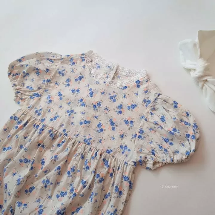 Choucream - Korean Baby Fashion - #babyoutfit - Blue Rose Bodysuit - 6