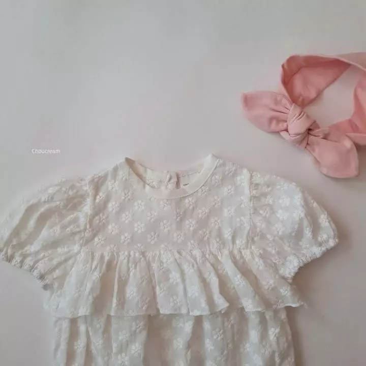 Choucream - Korean Baby Fashion - #babyoutfit - Embroidery Lace Bodysuit - 5