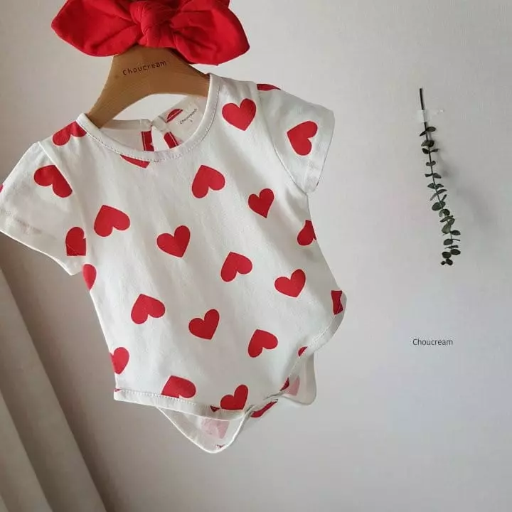Choucream - Korean Baby Fashion - #babywear - Heart Bodysuit - 2