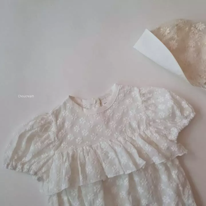 Choucream - Korean Baby Fashion - #babywear - Embroidery Lace Bodysuit - 7