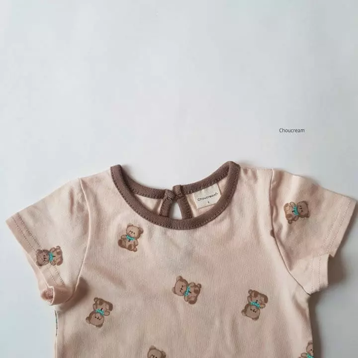Choucream - Korean Baby Fashion - #onlinebabyboutique - Baby Bear Bonnet Bodysuit - 2