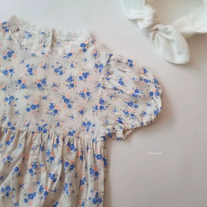 Choucream - Korean Baby Fashion - #onlinebabyboutique - Blue Rose Bodysuit - 9