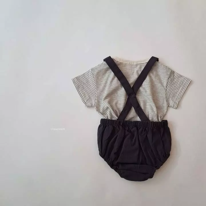 Choucream - Korean Baby Fashion - #onlinebabyshop - Bebe Dungarees Bodydsuit - 5