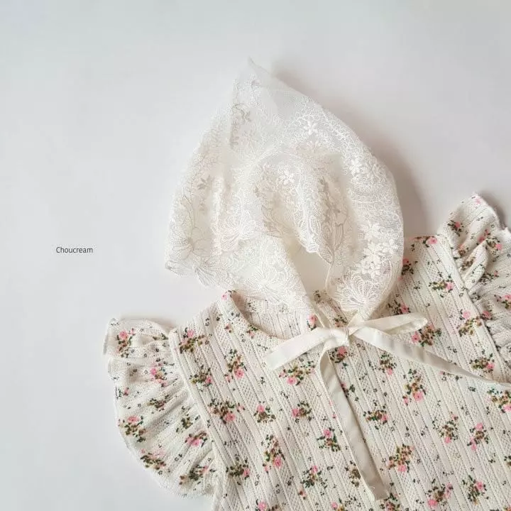 Choucream - Korean Baby Fashion - #smilingbaby - Eyelet Flower Bodysuit