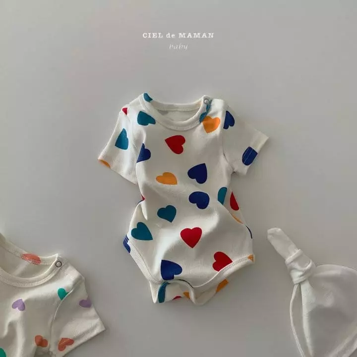 Ciel De Maman - Korean Baby Fashion - #babyfashion - Heart Bodysuit - 2
